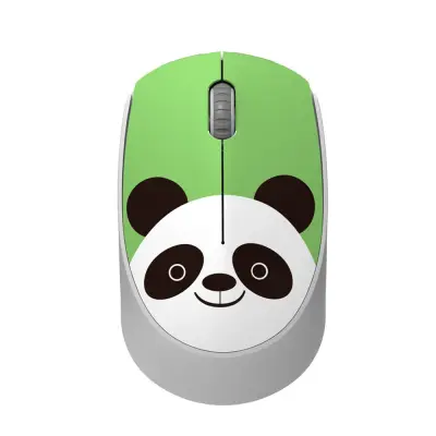 Brezžična miška Cartoon - Zelena medvedja oblika, 2.4G Ergonomska optična miška