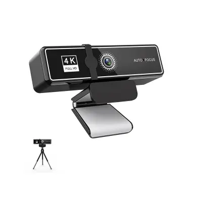 W9 Pro 4K HD USB Spletna kamera z vgrajenim mikrofonom in pokrovom za zasebnost Black