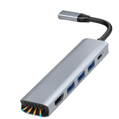 Združljiv s Huawei/Macbook 5-v-1 Type-C na HDMI 4K Hub Adapter, USB 3.0, PD 100W