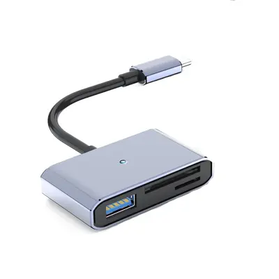 Dvojni bralnik kartic tipa C na SD/TF z USB adapterjem - aluminijeva zlitina, hiter prenos podatkov