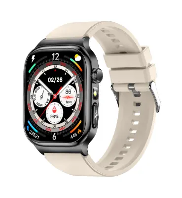 2.04-palčna AMOLED pametna ura visoke ločljivosti s spremljanjem zdravja Beige