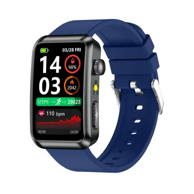 Napredna pametna ura z EKG, merjenjem srčnega utripa in SOS - združljiva z Android in iOS Blue