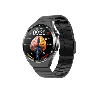 Pametna ura z EKG-jem, analizo telesne sestave, analizo krvi (sečna kislina, krvni lipidi) Black Bamboo Edition strap