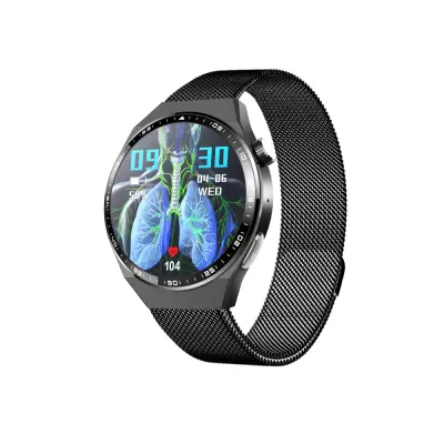 Pametna ura z EKG-jem, analizo telesne sestave, analizo krvi (sečna kislina, krvni lipidi) Black Milanese strap