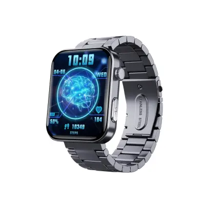 Pametna ura z merilnikom srčnega utripa, krvnega tlaka, kisika v krvi, pedometer Black three beads strap