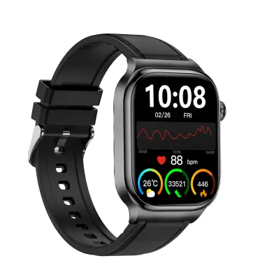 2,04-palčna pametna ura AMOLED visoke ločljivosti z nadzorom zdravja Black