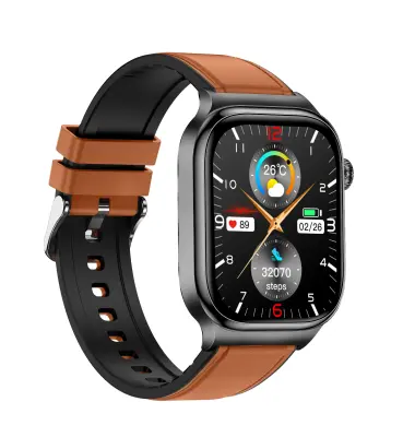 2,04-palčna pametna ura AMOLED visoke ločljivosti z nadzorom zdravja Brown