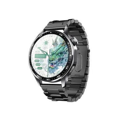 Pametna ura z EKG, merilnikom srčnega utripa, krvnega tlaka in pedometrom Black three beads strap