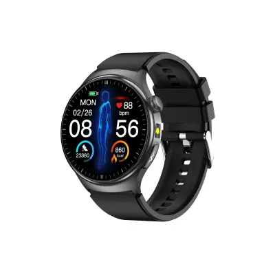 Pametna ura z zaslonom AMOLED, EKG, merjenjem srčnega utripa in kisika v krvi Black