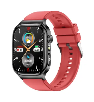 2.04-palčna AMOLED pametna ura visoke ločljivosti s spremljanjem zdravja Red