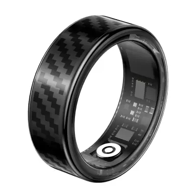 RWFIT Pametni prstan: 50M vodoodporen, srčni utrip, spanje, fitnes sledilnik Black 12