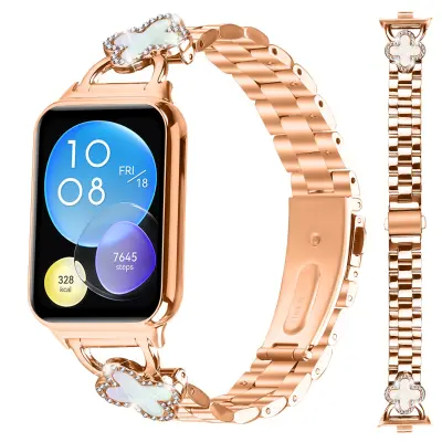 Zamenjava/Združljiv Del – Clover nerjaveče jeklo pašček za Xiaomi/Redmi – Rožnato zlato