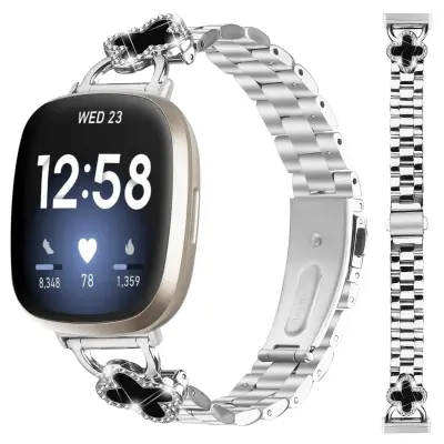 Zamenjava/Kompatibilen del – Clover nerjaveče jeklo pašček za Fitbit Versa 4/Versa 3/Sense 2