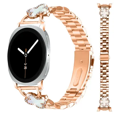 Zamenjava/Združljiv del - Kovinski pašček z deteljico iz rožnatega zlata za Samsung Galaxy Watch 8/8 Classic