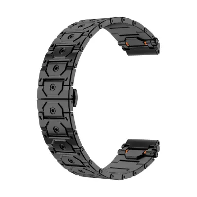 Združljiv s Samsung Galaxy Watch7/6 trdni nerjaveče jeklo Hex Titan Black 22 mm