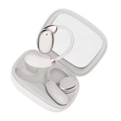 Brezžične slušalke Bluetooth z odprtim ušesom za šport V5.4 White