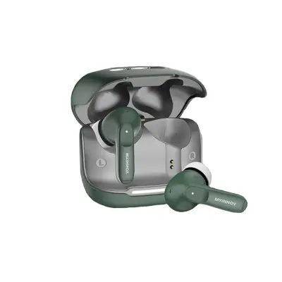 Brezžične Bluetooth slušalke z ENC štirimi mikrofoni - črno-oranžna Green