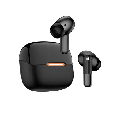 Brezžične slušalke Bluetooth z belo-oranžno barvo in šestimi mikrofoni ANC+ENC Black+Orange