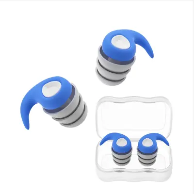 Silikonski Čepi za Zmanjševanje Hrupa - Udobno Blokiranje Zvoka za Spanje Blue