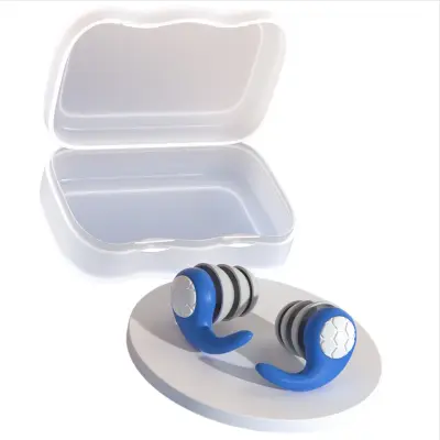 Silikonski ušesni čepki za zmanjševanje hrupa - za večkratno uporabo, udobni Blue