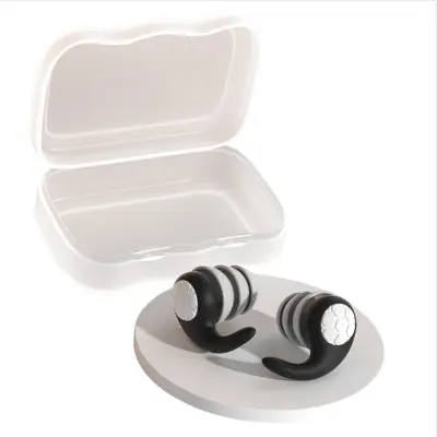 Silikonski ušesni čepki za zmanjševanje hrupa - za večkratno uporabo, udobni Black