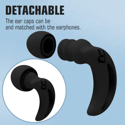 Silikonski ušesni čepki v obliki polmeseca za odpravljanje hrupa - 1 par Black