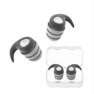 Silikonski Čepi za Zmanjševanje Hrupa - Udobno Blokiranje Zvoka za Spanje Grey