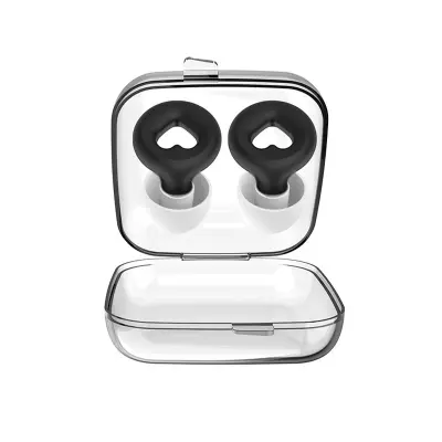 Ušesni čepki za odpravljanje hrupa za spanje - črna izdaja v obliki srca s biserno torbico