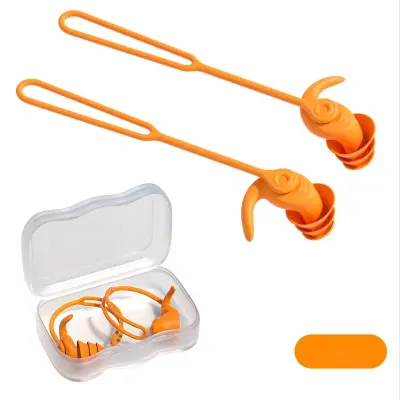 Vodoodporni plavalni čepki z vrvico - zasnova proti izgubi Orange