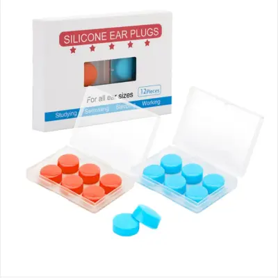 Oblikovani ušesni čepki za odpravljanje hrupa - modri in oranžni, 12 kosov