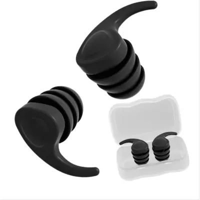 Silikonski ušesni čepki 9. generacije - udobni in zvočno izolirani za spanje Black