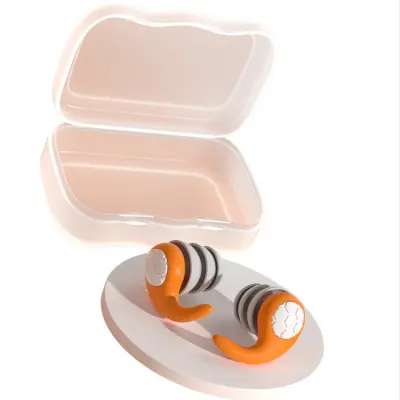 Silikonski ušesni čepki za zmanjševanje hrupa - za večkratno uporabo, udobni Orange