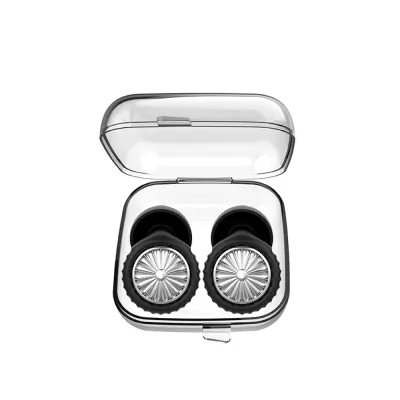 Roza silikonski ušesni čepki Air Force 1 K2 za zmanjševanje hrupa Black + Silver