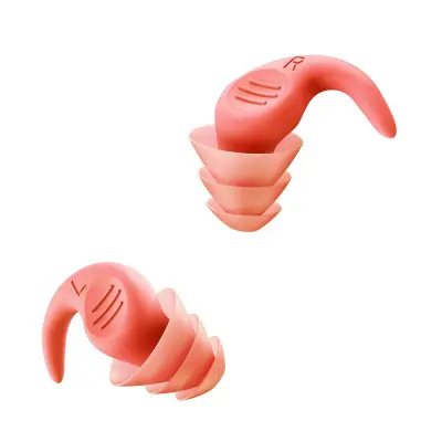 Silikonski čepki za zmanjšanje hrupa za spanje - 1 par, udobni in za večkratno uporabo Pink