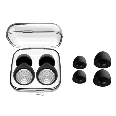 Roza silikonski ušesni čepki za spanje z zmanjševanjem hrupa Silver + Black