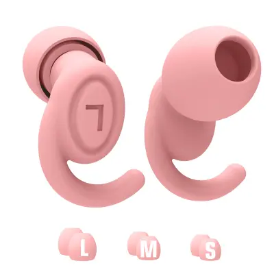 1 par silikonskih čepkov za ušesa v obliki črke 9 za zmanjšanje hrupa Pink