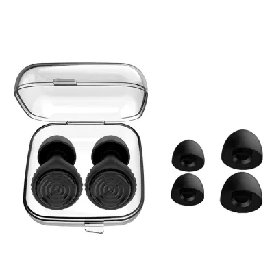 Roza silikonski ušesni čepki za spanje z zmanjševanjem hrupa Black