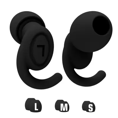 1 par silikonskih čepkov za ušesa v obliki črke 9 za zmanjšanje hrupa Black