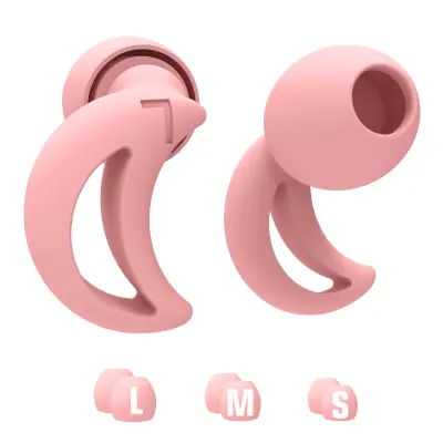 Silikonski ušesni čepki v obliki polmeseca za odpravljanje hrupa - 1 par Pink
