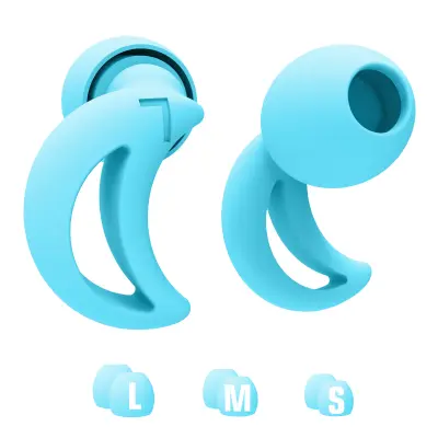 Silikonski ušesni čepki v obliki polmeseca za odpravljanje hrupa - 1 par Blue