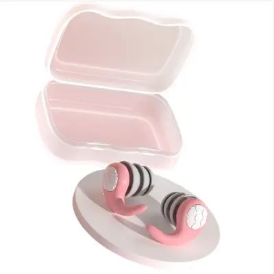 Silikonski ušesni čepki za zmanjševanje hrupa - za večkratno uporabo, udobni Pink