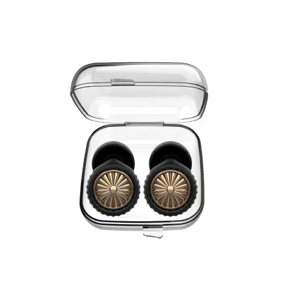 Roza silikonski ušesni čepki Air Force 1 K2 za zmanjševanje hrupa Black+Champagne