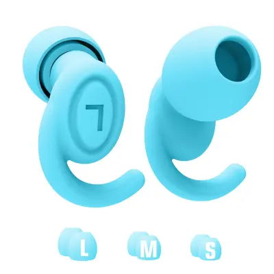 1 par silikonskih čepkov za ušesa v obliki črke 9 za zmanjšanje hrupa Blue