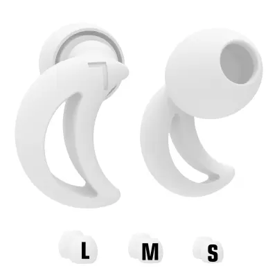 Silikonski ušesni čepki v obliki polmeseca za odpravljanje hrupa - 1 par White