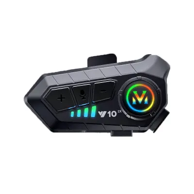 Bluetooth slušalka za motoristične čelade Y10-2X, črna, z dvojnim jedrom in 1000mAh baterijo   Mehki mikrofon