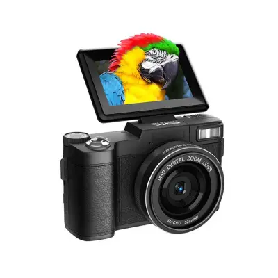 5K Ultra HD 64MP WiFi Digitalni Fotoaparat z Zložljivim Zaslonom & Makro Objektivom Black