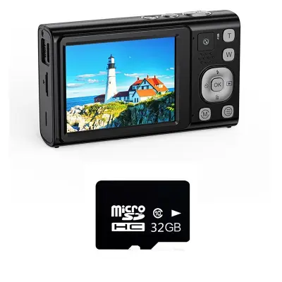 96MP 5K Digitalni Fotoaparat s 6x Optičnim Zoomom, Dvojno Lečo & 32GB TF Kartico