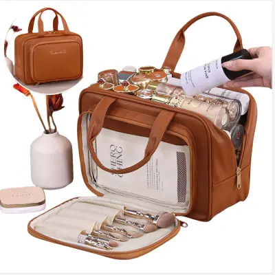 Nova potovalna kozmetična torbica s predali Brown