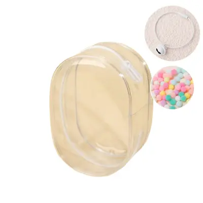 Kozmetična torbica z zvončkom in puhasto kroglico za shranjevanje Transparent