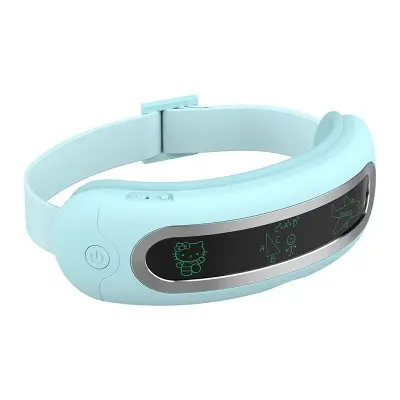 Pametni masažer za oči z zračnim pritiskom, toploto, vibracijo in Bluetooth glasbo Blue